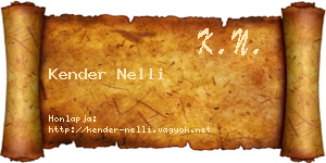 Kender Nelli névjegykártya